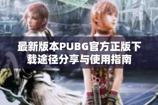 最新版本PUBG官方正版下载途径分享与使用指南