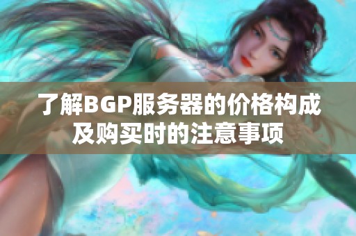 了解BGP服务器的价格构成及购买时的注意事项