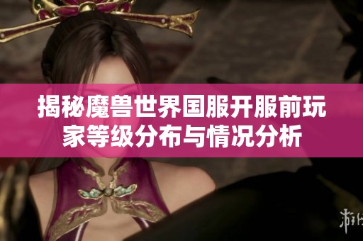 揭秘魔兽世界国服开服前玩家等级分布与情况分析