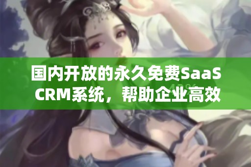 国内开放的永久免费SaaS CRM系统，帮助企业高效管理客户关系