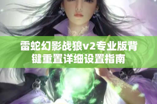 雷蛇幻影战狼v2专业版背键重置详细设置指南