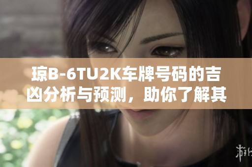 琼B-6TU2K车牌号码的吉凶分析与预测，助你了解其运势和影响因素