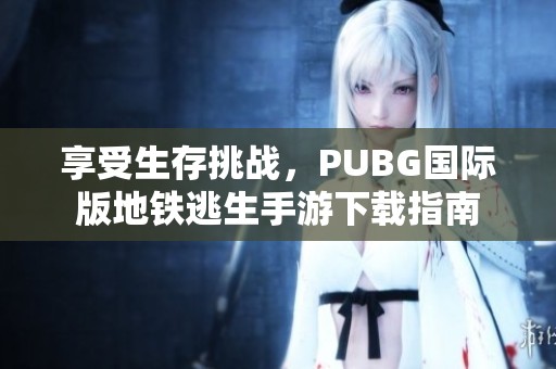 享受生存挑战，PUBG国际版地铁逃生手游下载指南