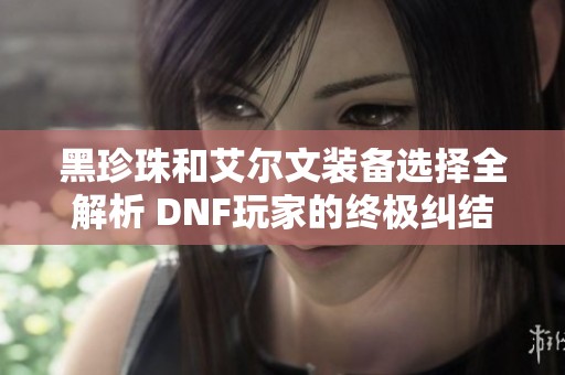 黑珍珠和艾尔文装备选择全解析 DNF玩家的终极纠结解决方案分享