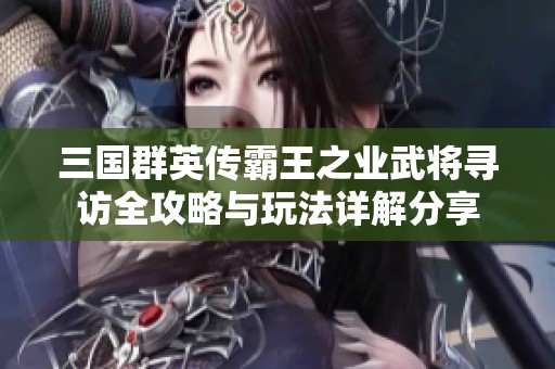 三国群英传霸王之业武将寻访全攻略与玩法详解分享