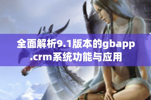 全面解析9.1版本的gbapp.crm系统功能与应用