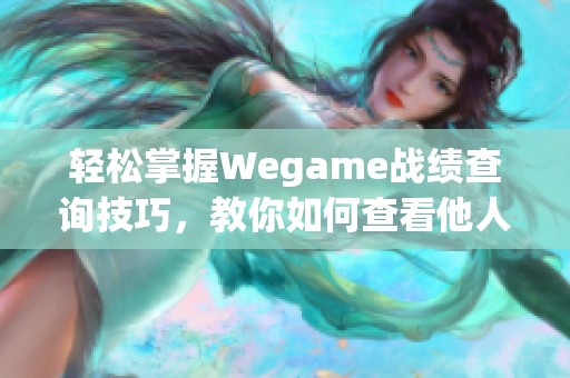 轻松掌握Wegame战绩查询技巧，教你如何查看他人战绩详情