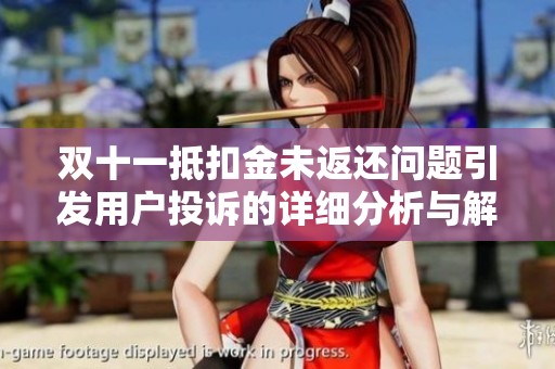 双十一抵扣金未返还问题引发用户投诉的详细分析与解决方案
