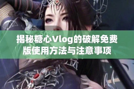 揭秘糖心Vlog的破解免费版使用方法与注意事项